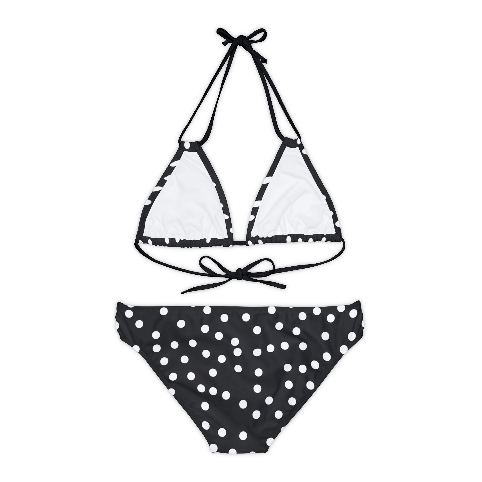 B&W Polka Dot - Strappy Bikini Set (AOP)