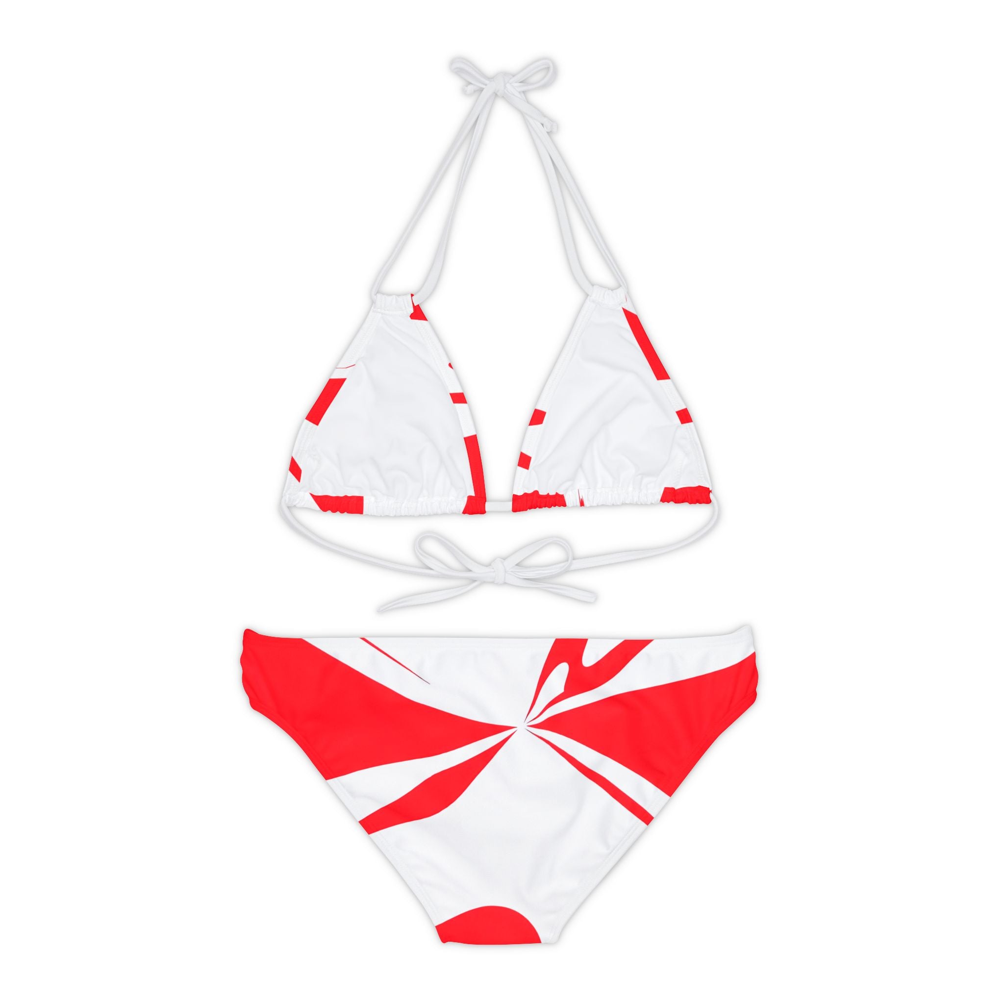 Red in White - Strappy Bikini Set (AOP)