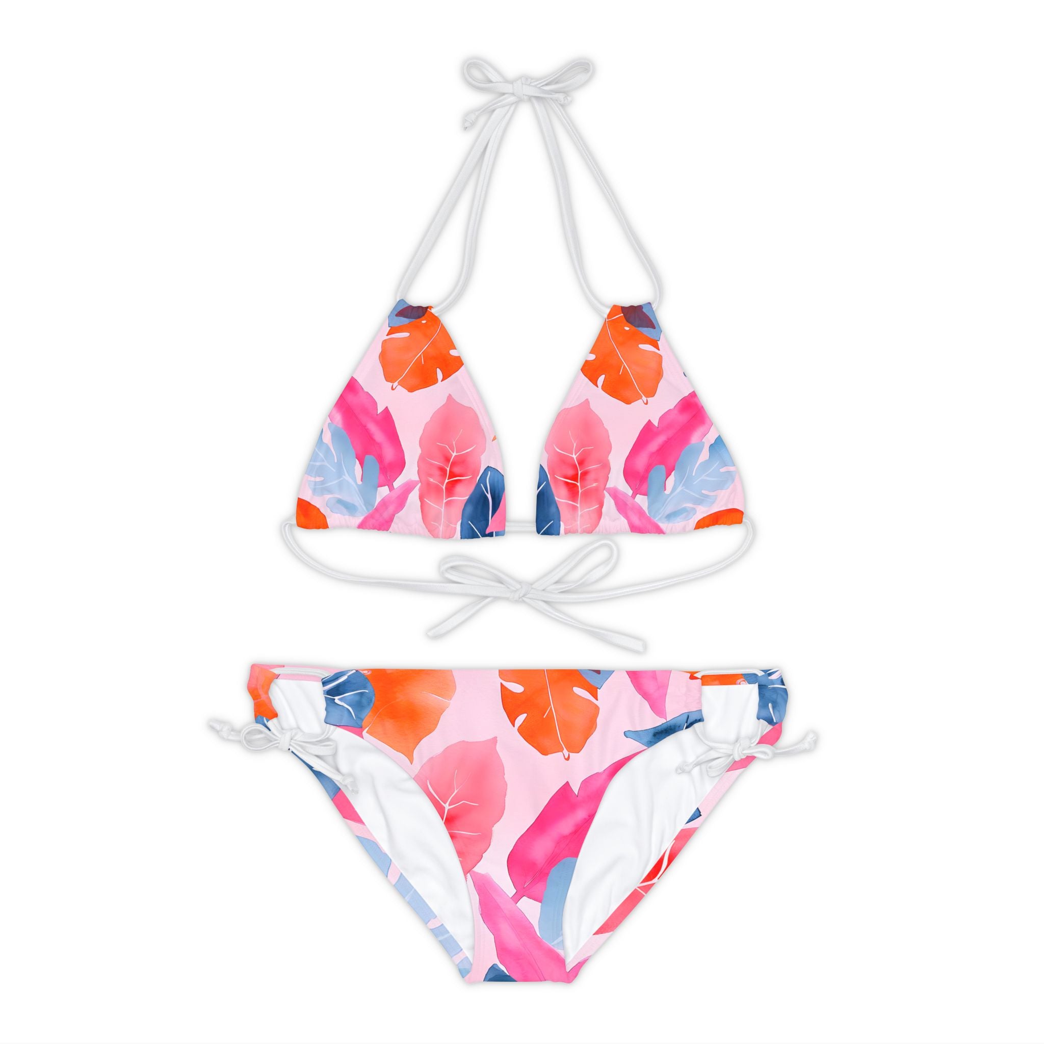 Colorful Leaves - Strappy Bikini Set (AOP)