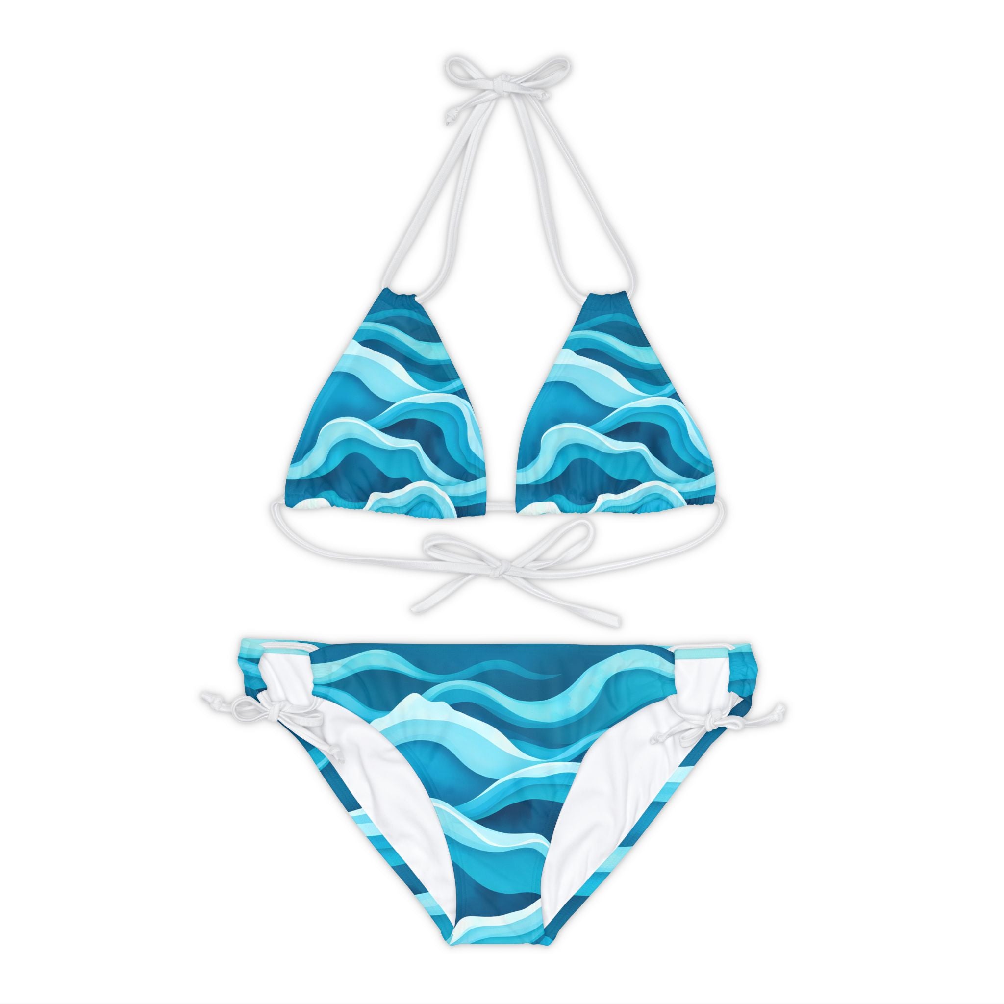 Blue Waves - Strappy Bikini Set (AOP)