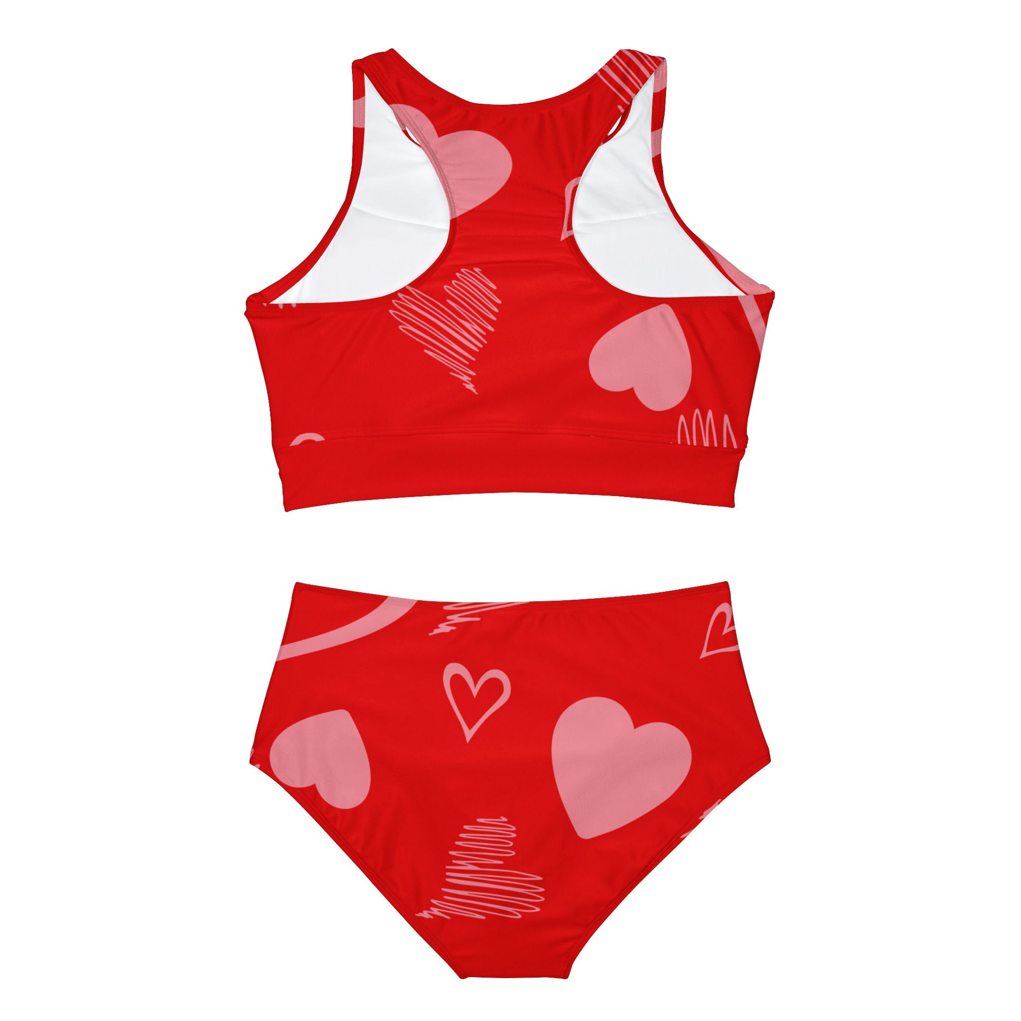 Red Fantasy Sporty Bikini Set (AOP)