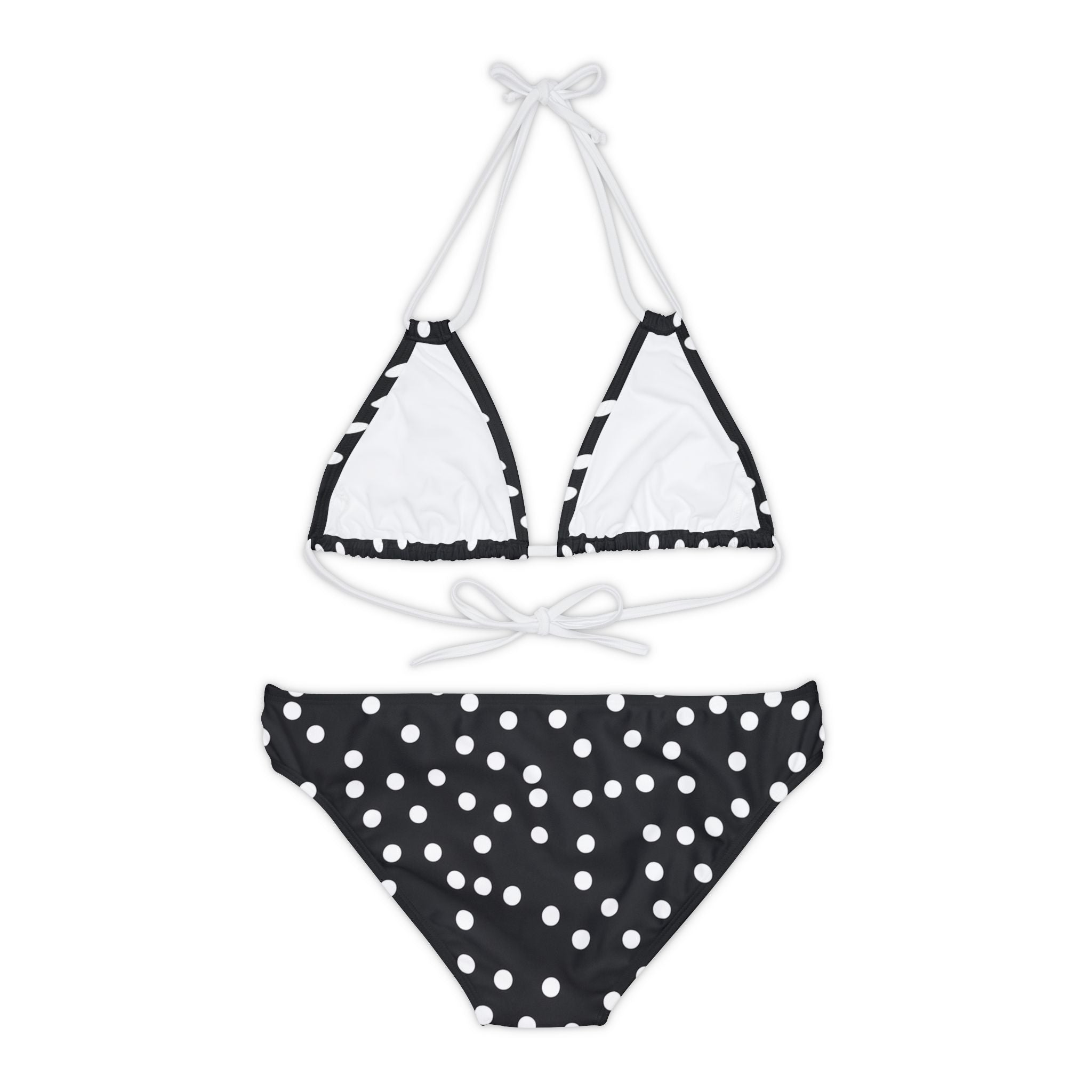 B&W Polka Dot - Strappy Bikini Set (AOP)