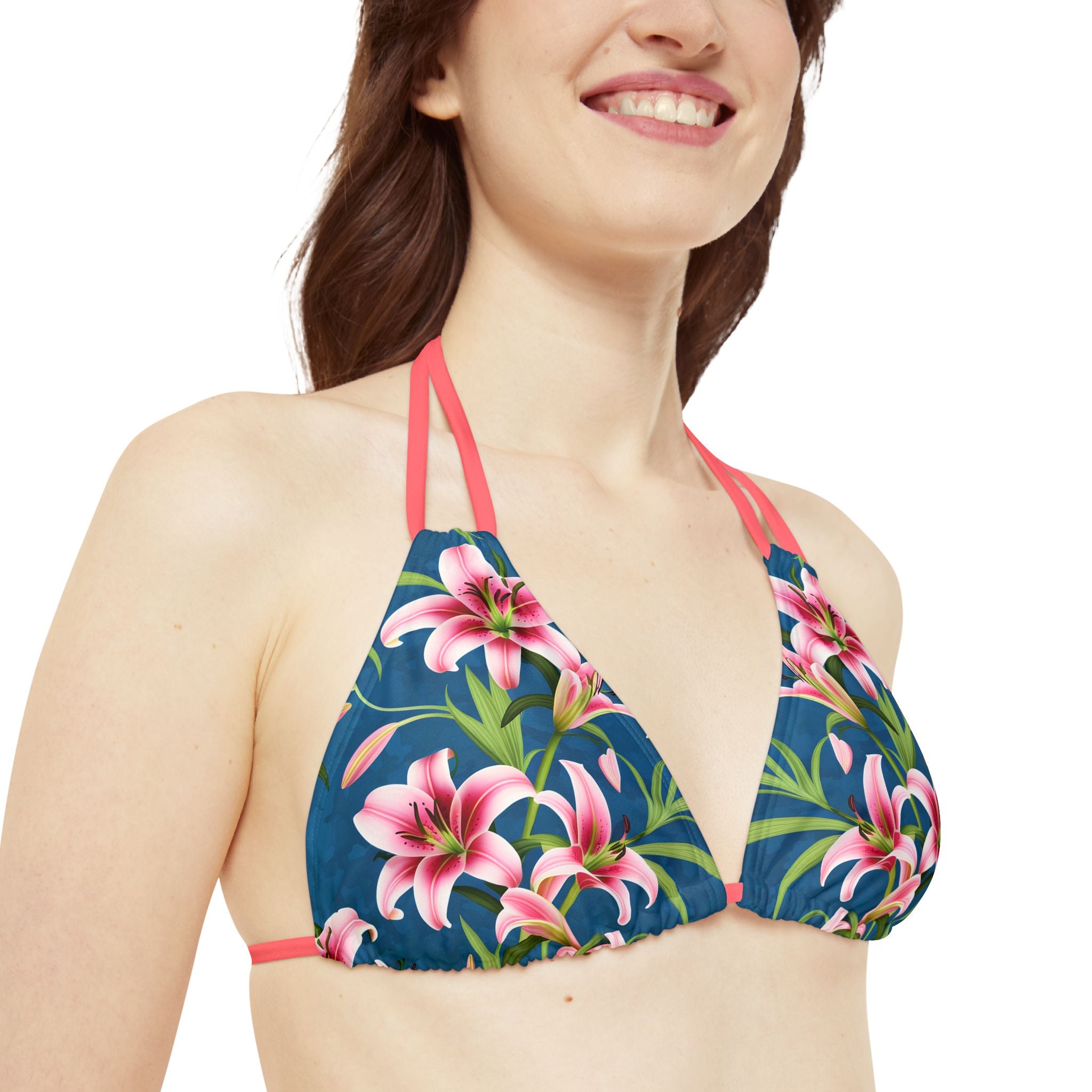 Pink Blossom - Strappy Bikini Set (AOP)