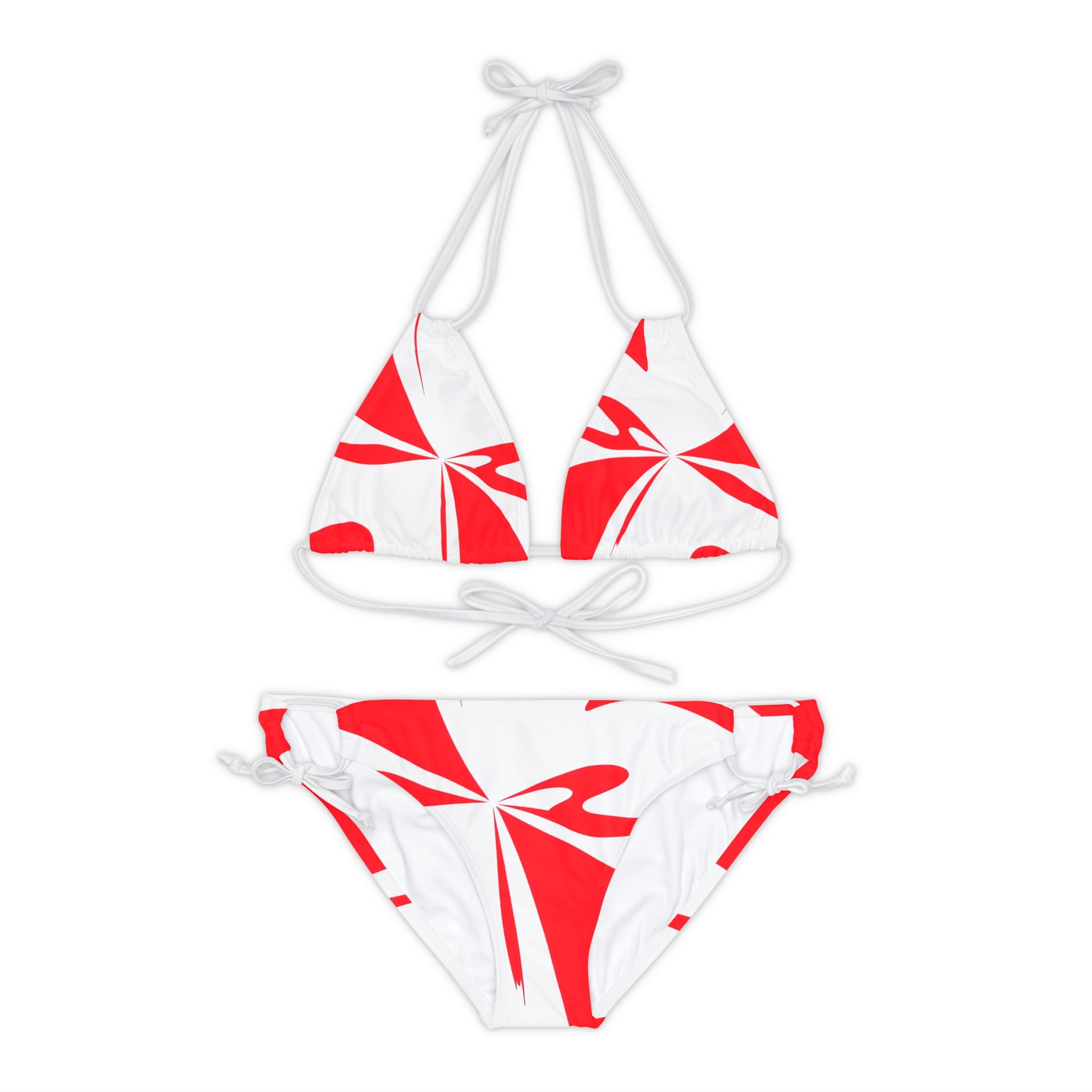 Red in White - Strappy Bikini Set (AOP)