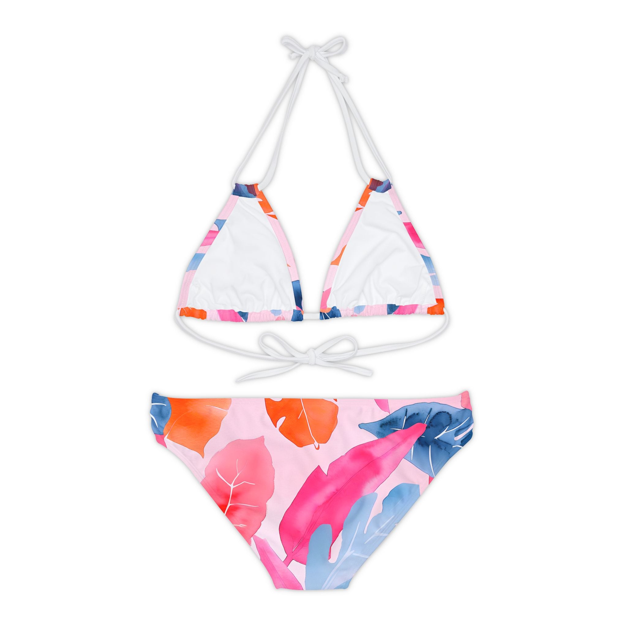 Colorful Leaves - Strappy Bikini Set (AOP)