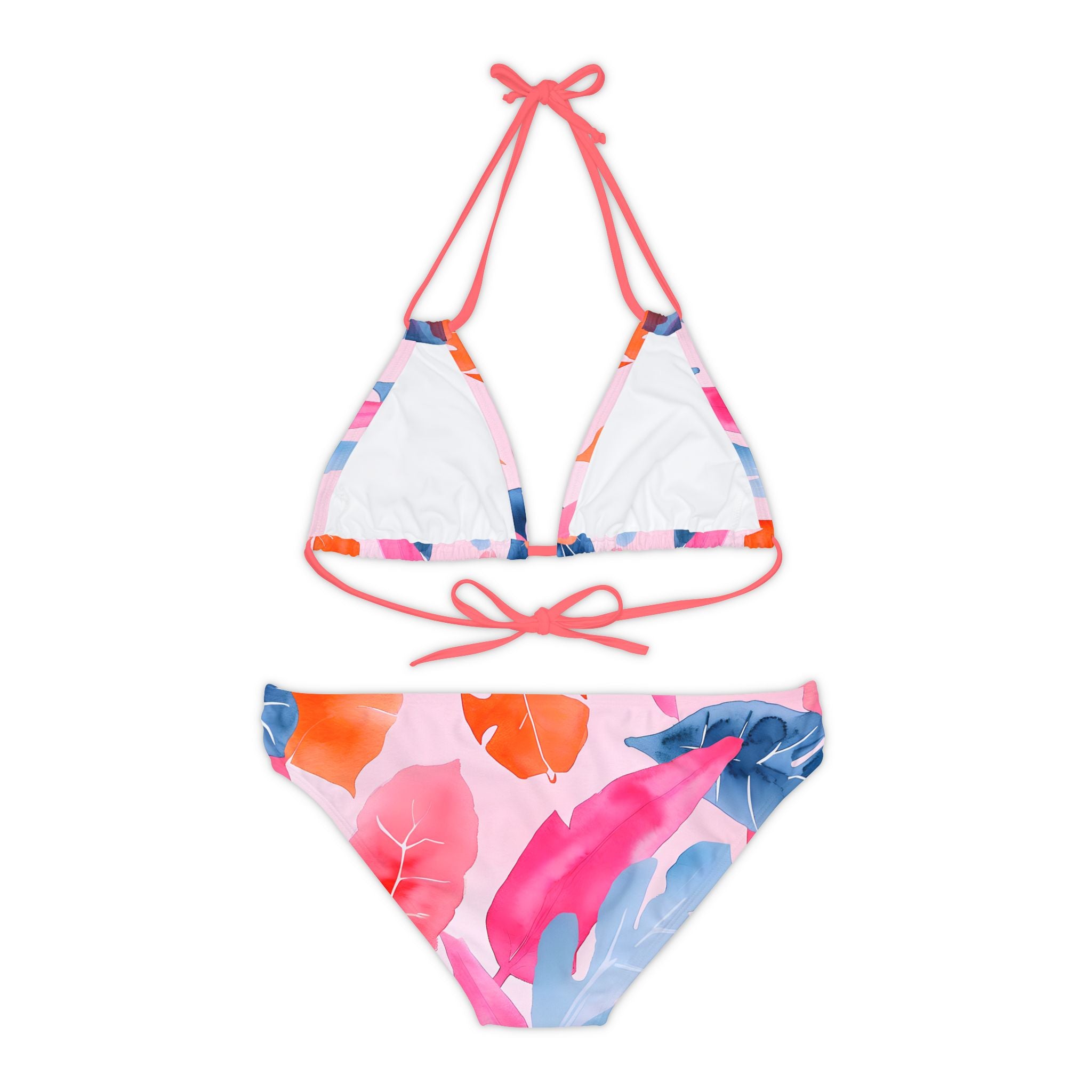 Colorful Leaves - Strappy Bikini Set (AOP)