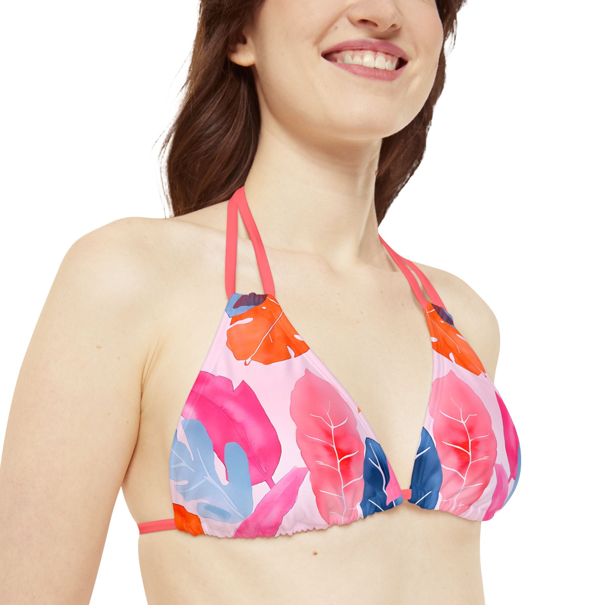 Colorful Leaves - Strappy Bikini Set (AOP)