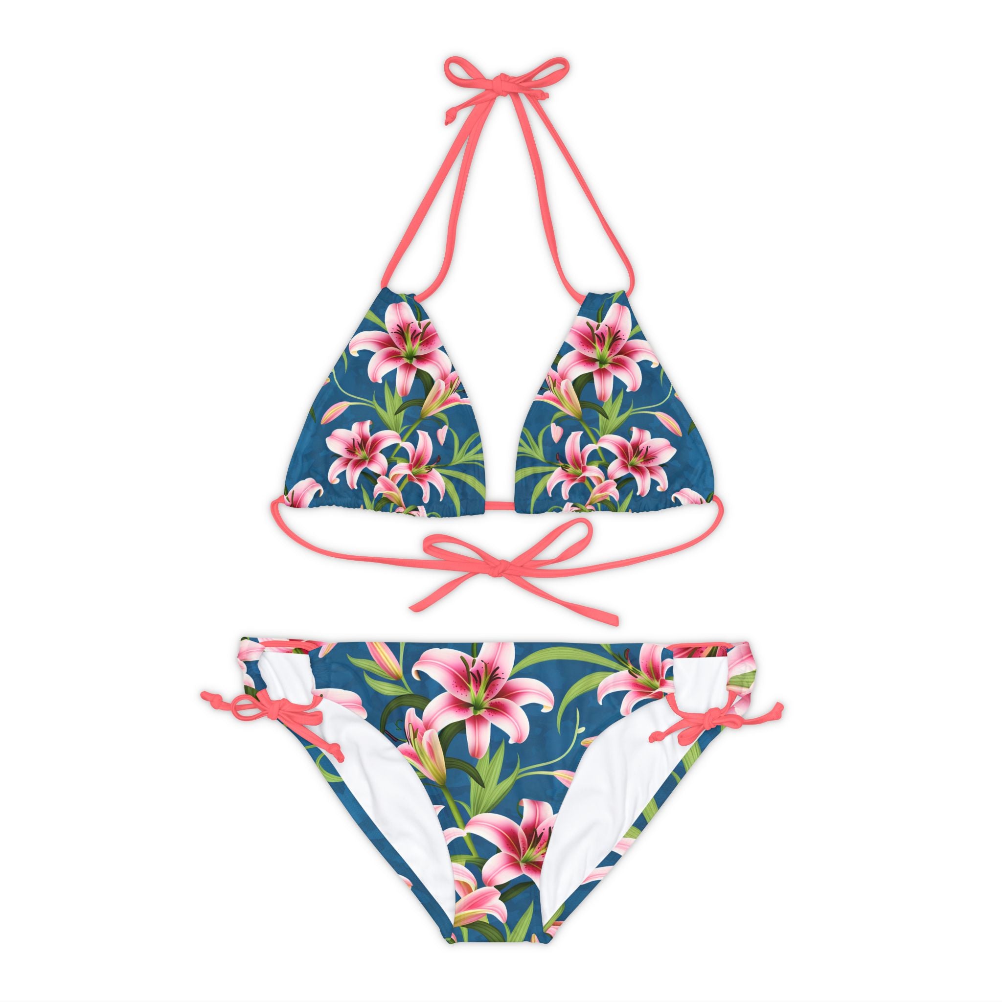 Pink Blossom - Strappy Bikini Set (AOP)