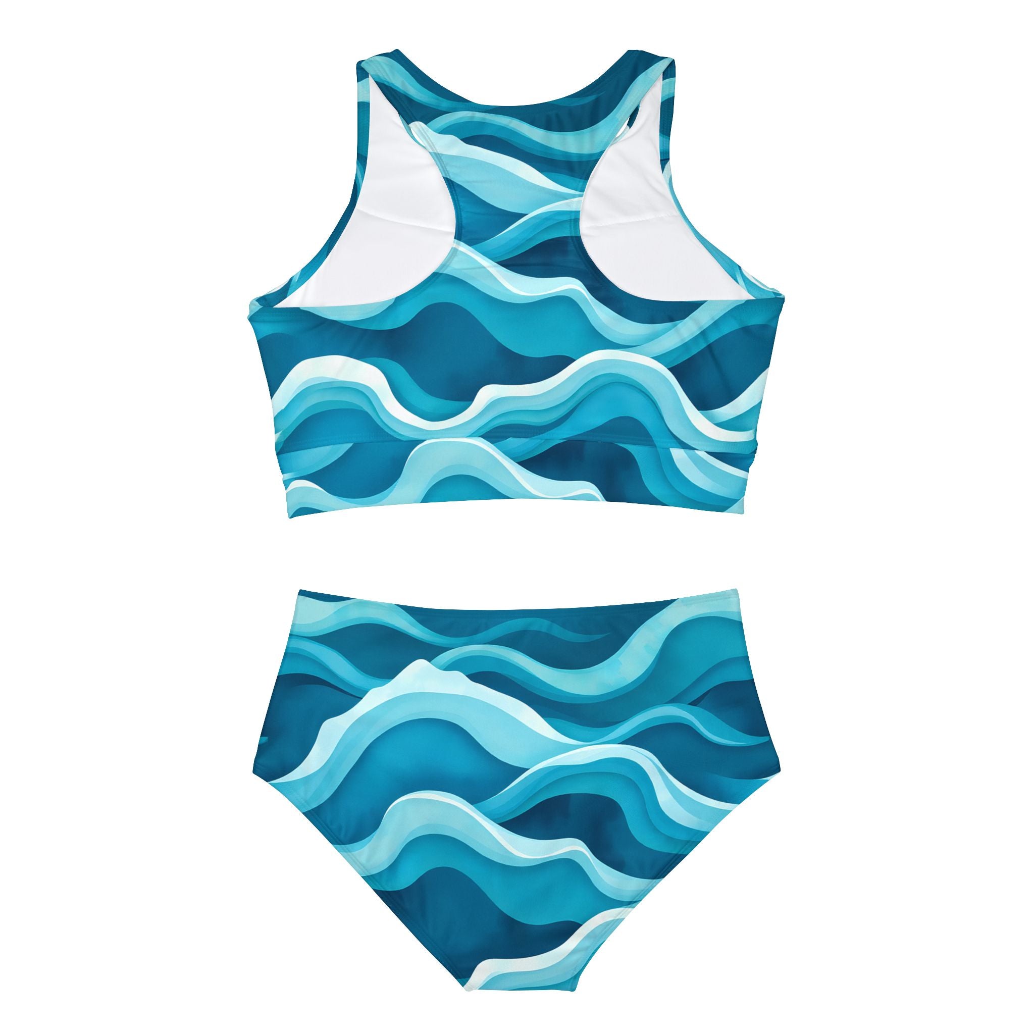 Sea Waves Sporty Bikini Set (AOP)