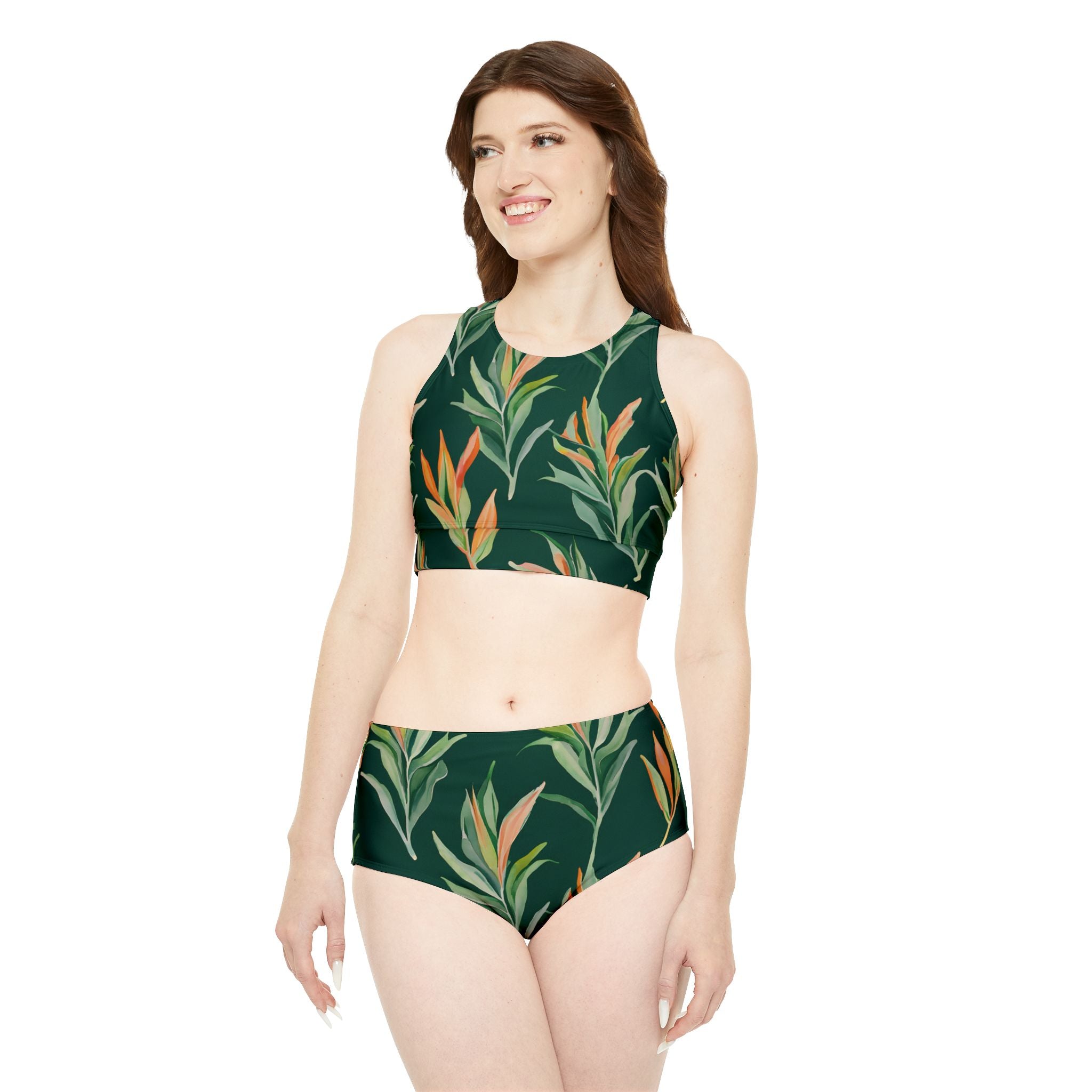 Green Nature Sporty Bikini Set (AOP)