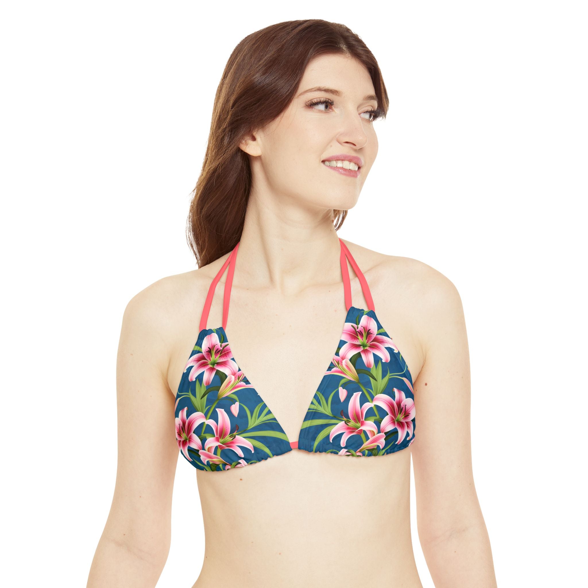 Pink Blossom - Strappy Bikini Set (AOP)