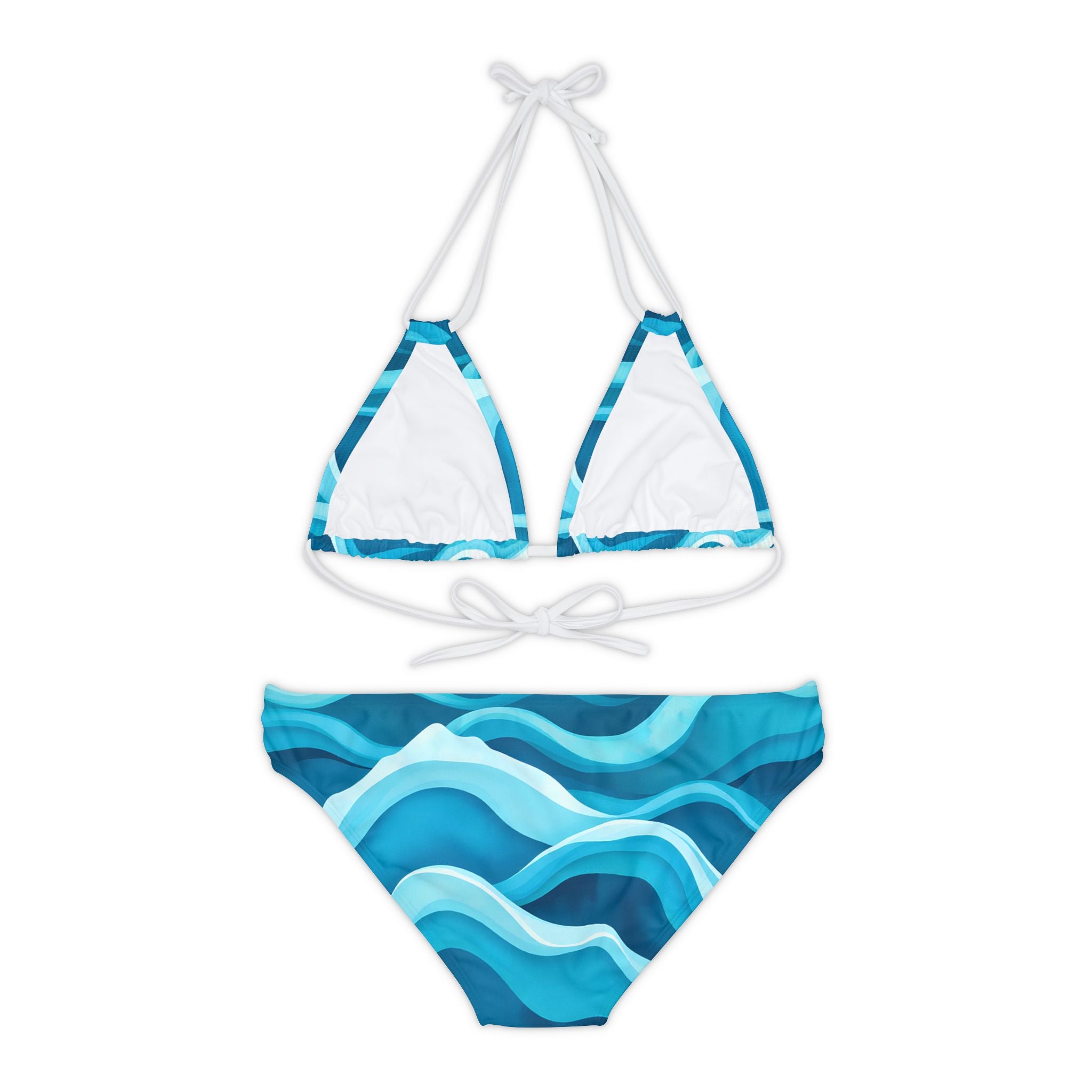 Blue Waves - Strappy Bikini Set (AOP)