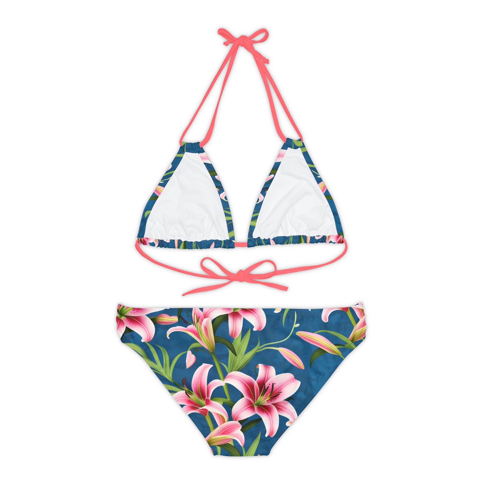 Pink Blossom - Strappy Bikini Set (AOP)