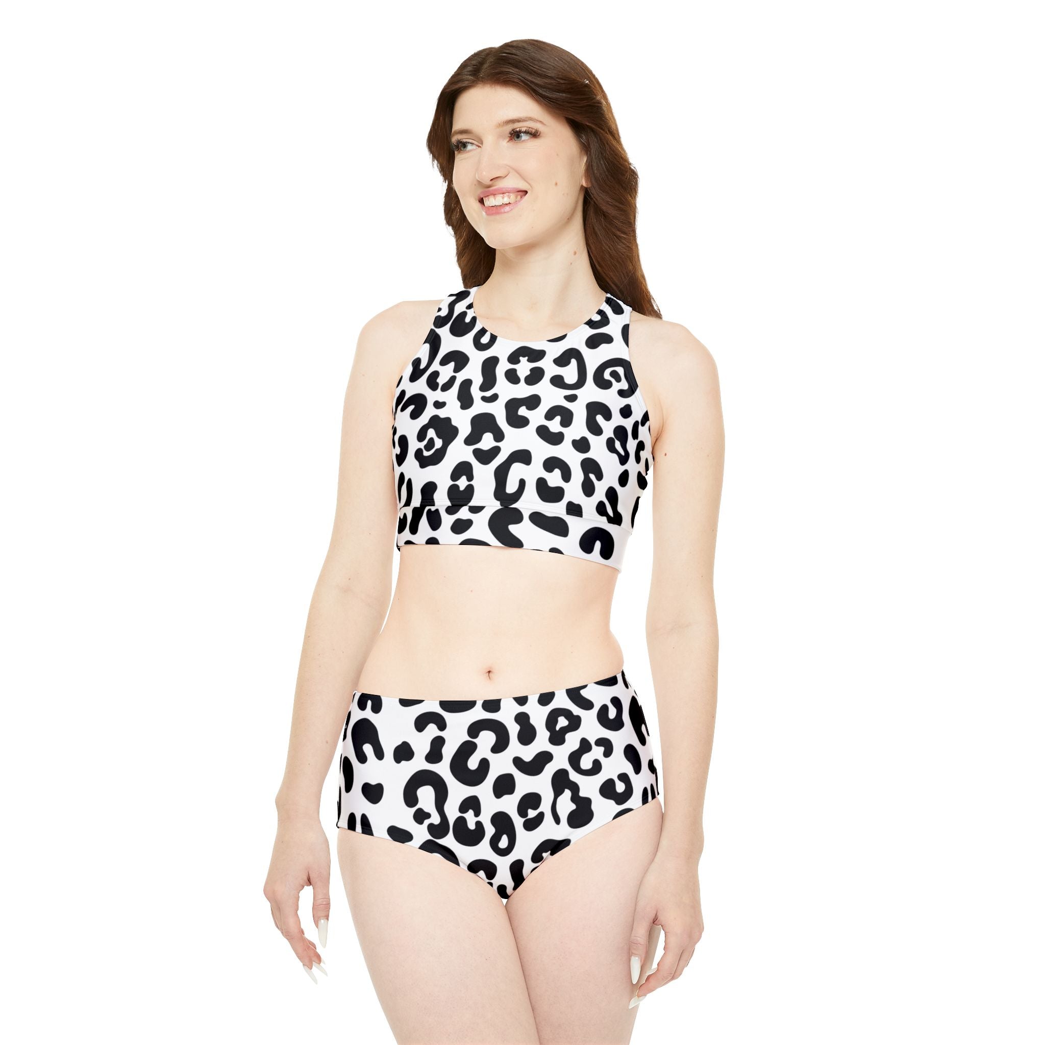 Snow Leopard Sporty Bikini Set (AOP)