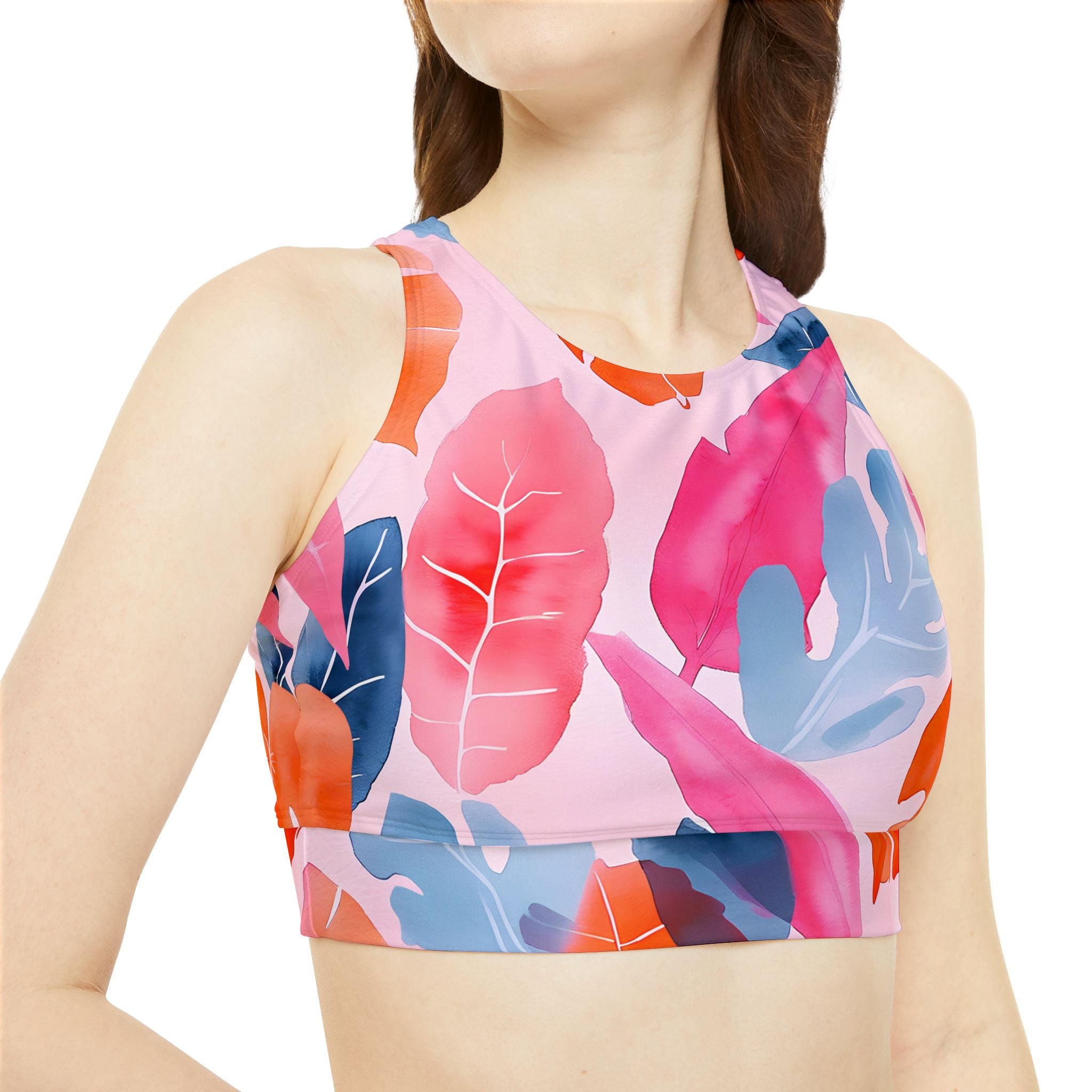 Colorful Leaves Sporty Bikini Set (AOP)