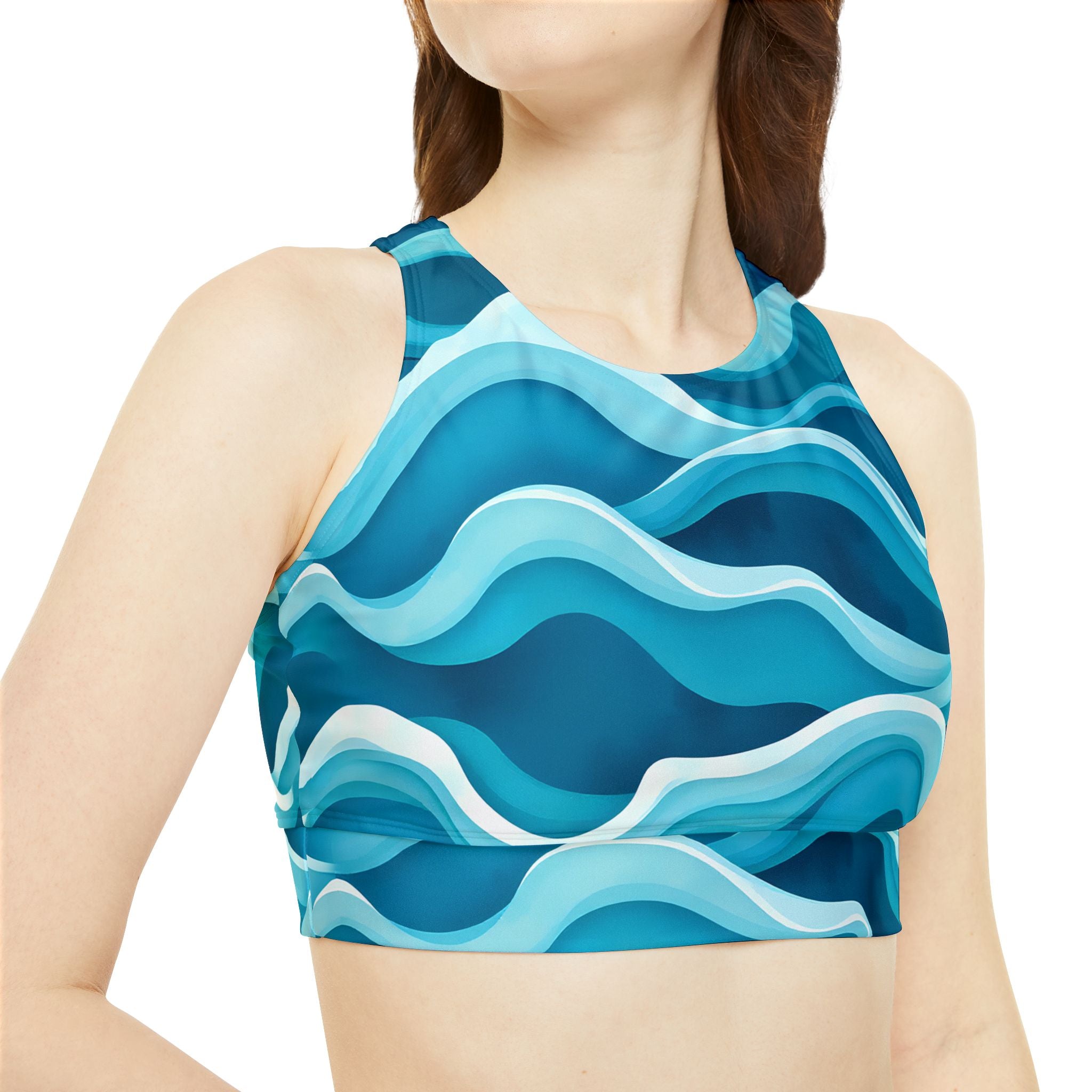 Sea Waves Sporty Bikini Set (AOP)