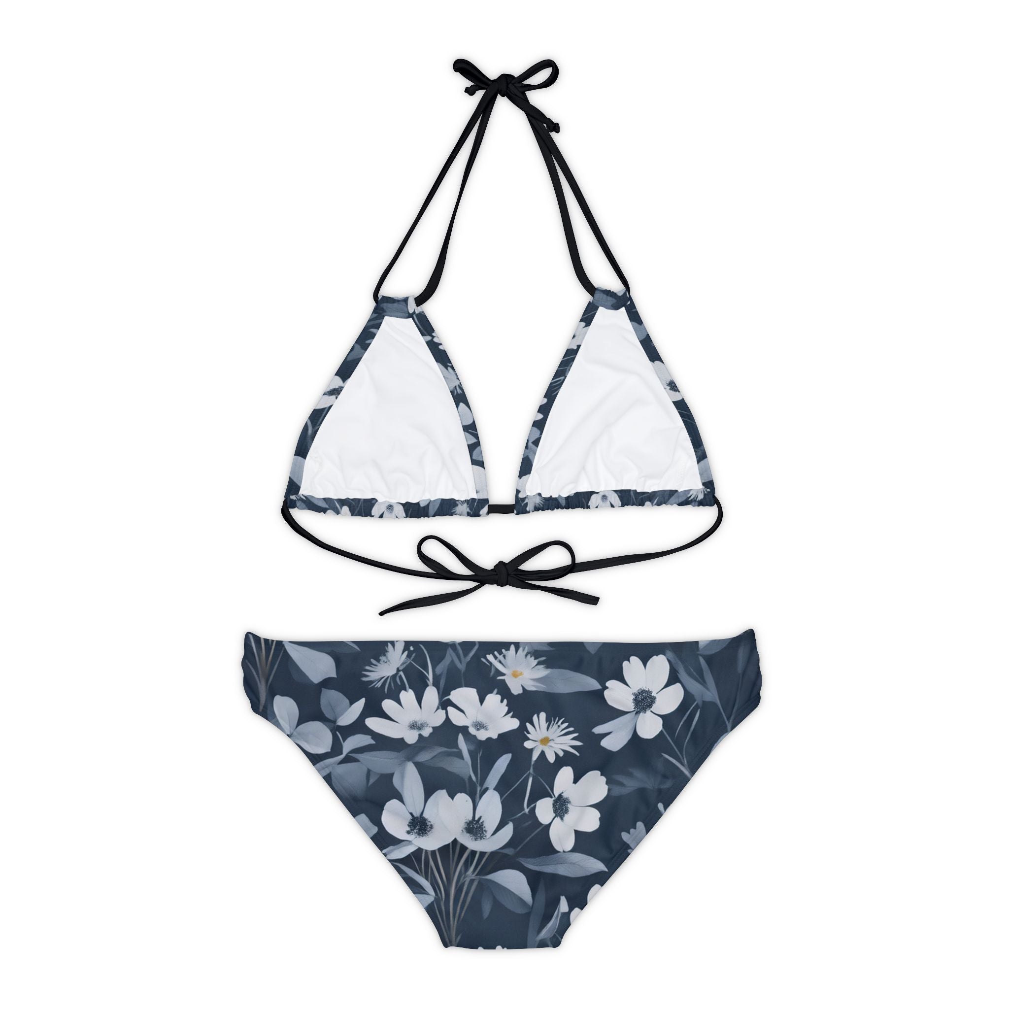 Floral White - Strappy Bikini Set (AOP)